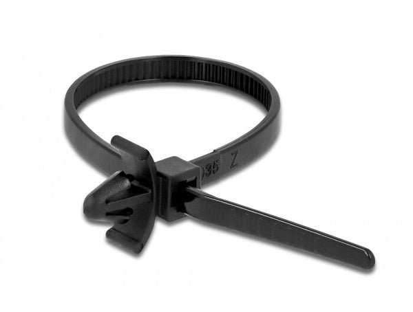 DeLOCK 18895 kabelsamler Udløselig kabelbinder Nylon Sort 10 stk
