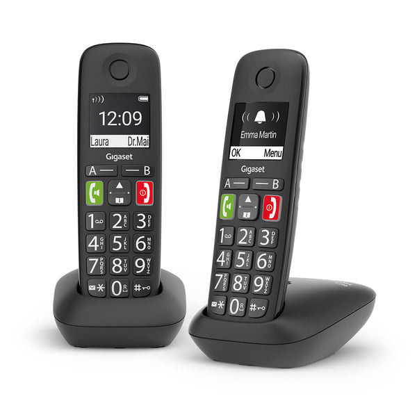 Gigaset E290 Duo Analog telefonhåndsæt Nummervisning Sort