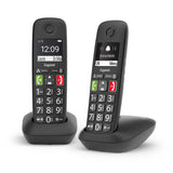 Gigaset E290 Duo Analog/DECT-telefon Nummervisning Sort