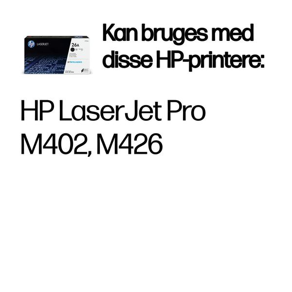 HP Original 26A LaserJet-tonerpatron, sort