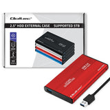 Qoltec 51860 drevkabinet HDD/SSD kabinet Rød 2.5"