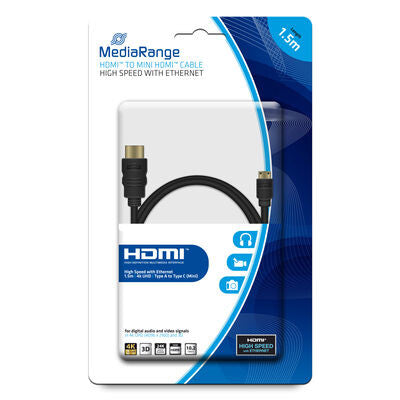 MediaRange MRCS165 HDMI-kabel 1,5 m HDMI Type A (Standard) HDMI Type C (Mini) Sort