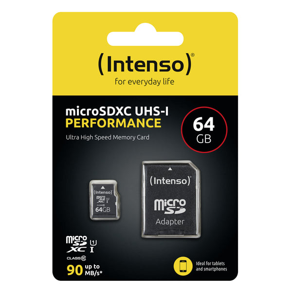 Intenso 3424490 hukommelseskort 64 GB MicroSD UHS-I Klasse 10