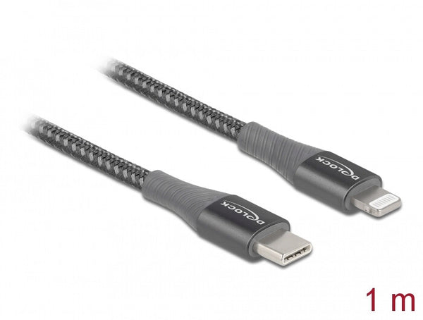 DeLOCK 86631 Lightning kabel 1 m Grå
