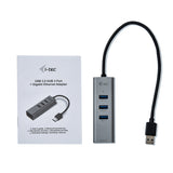 i-tec Metal U3METALG3HUB interface hub USB 3.2 Gen 1 (3.1 Gen 1) Type-A 5000 Mbit/s Grå