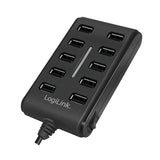 LogiLink UA0125 interface hub USB 2.0 480 Mbit/s Sort
