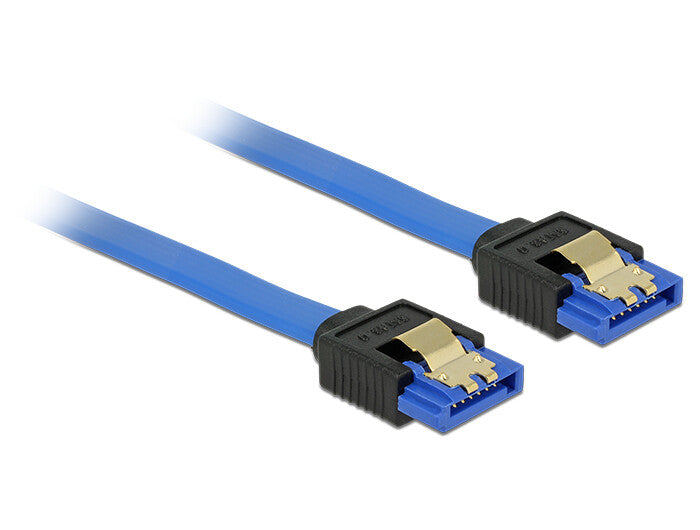 DeLOCK 84976 SATA-kabel 0,1 m SATA 7-pin Sort, Blå