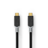 Nedis CCBW64020AT10 USB-kabel USB4 Gen 2x2 1 m USB C 20 Gbit/sek. Sort, Sølv