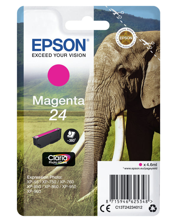 Epson Elephant C13T24234022 blækpatron 1 stk Original Magenta