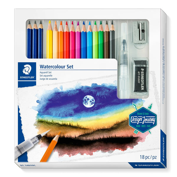 Staedtler 146 10C Sort, Blå, Bordeaux, Brun, Grøn, Lyse Blå, Lysegrøn, Mauve, Orange, Fersken, Rød, Gul 15 stk