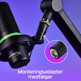 HyperX DuoCast ─ USB-mikrofon (sort) ─ RGB-lys
