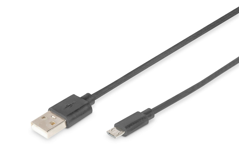 Digitus DB-300127-010-S USB-kabel USB 2.0 1 m USB A Micro-USB B 0,48 Gbit/sek. Sort