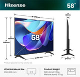 Hisense 58A6S 147,3 cm (58") 4K Ultra HD Smart TV Wi-Fi Sort