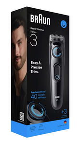 Braun BT3520 skæg trimmer Batteri 40 2 cm Sort, Blå