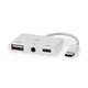 Nedis CCGB64790WT01 dockingstation Ledningsført USB 2.0 Type-C Hvid