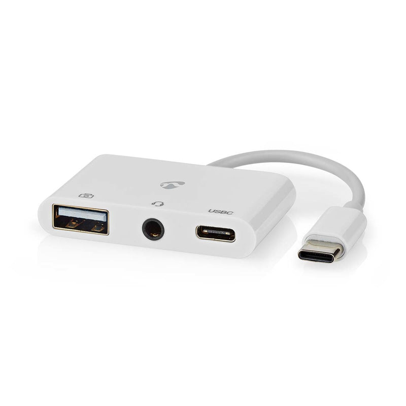 Nedis CCGB64790WT01 dockingstation Ledningsført USB 2.0 Type-C Hvid