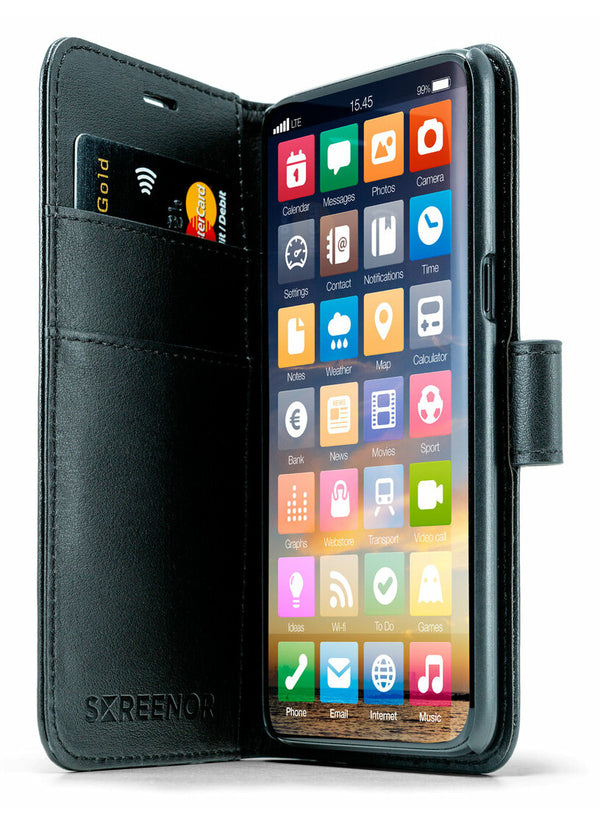 Screenor 26184 mobiltelefon etui 15,5 cm (6.1") Tegnebogsetui Sort
