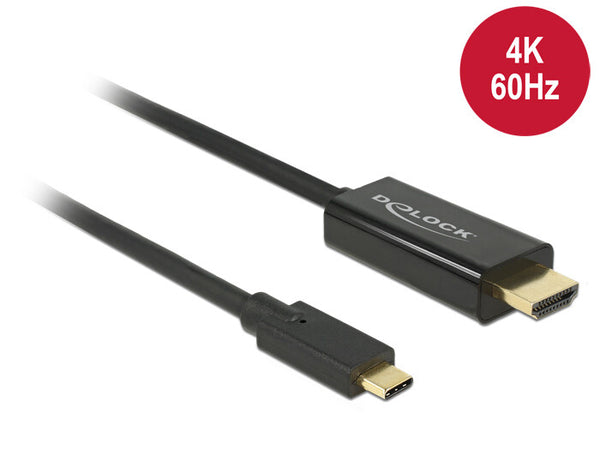 DeLOCK 85290 videokabel adapter 1 m USB Type-C HDMI Sort
