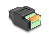 DeLOCK 66456 kabel kønsskifter USB-C 5 pin terminal block Sort, Grøn