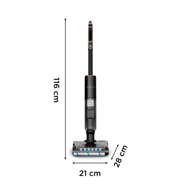 Rowenta X-Clean 7 GZ5736E0 stav støvsuger & elektrisk kost 2-i-1 stangstøvsuger Batteri Tør&våd Poseløs Sort
