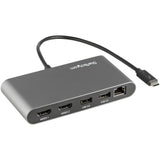 StarTech.com TB3DKM2HDL dockingstation Ledningsført Thunderbolt 3 Grå
