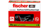 Fischer 564168 skrueanker og vægudtag 25 stk Skruekrog og vægstiksæt