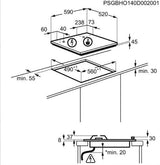 Electrolux EGS6436WW Hvid Indbygget Gaskomfur 4 zone(s)