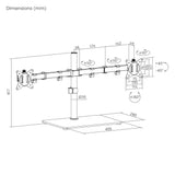 Gembird MS-D2ST-01 skærmbeslag og -stativer 81,3 cm (32") Skrivebord Sort