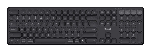 Trust Vaiya tastatur Hjemme/kontor RF trådløs + Bluetooth QWERTZ Tysk Sort