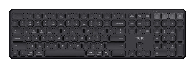 Trust Vaiya tastatur Hjemme/kontor RF trådløs + Bluetooth QWERTZ Tysk Sort