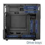 Akyga Obudowa Micro ATX AK19BK USB-C + USB 3.0 + 2x USB 2.0 czarna bez PSu Micro Tower Sort