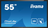 iiyama T5562AS-B1 skilte display Interaktivt fladpanel 138,7 cm (54.6") VA 500 cd/m² 4K Ultra HD Sort Berøringsskærm Indbygget processer Android 8.0 24/7
