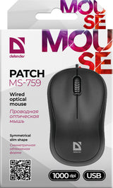 Defender PATCH MS-759 mus Kontor Ambidextrous USB Type-A Optisk 1000 dpi
