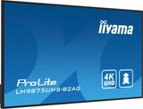 iiyama LH9875UHS-B2AG skilte display Digital fladpaneldisplay 2,48 m (97.5") LED Wi-Fi 500 cd/m² 4K Ultra HD Sort Indbygget processer Android 11 24/7
