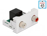DeLOCK 81341 kabelsamler 2 x RCA Sort, Hvid