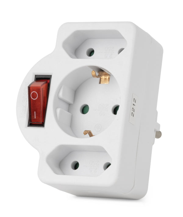 Entac EPAG-1EE2E-SW strømstik adapter Type F Type C (Europlug)+Type F Hvid