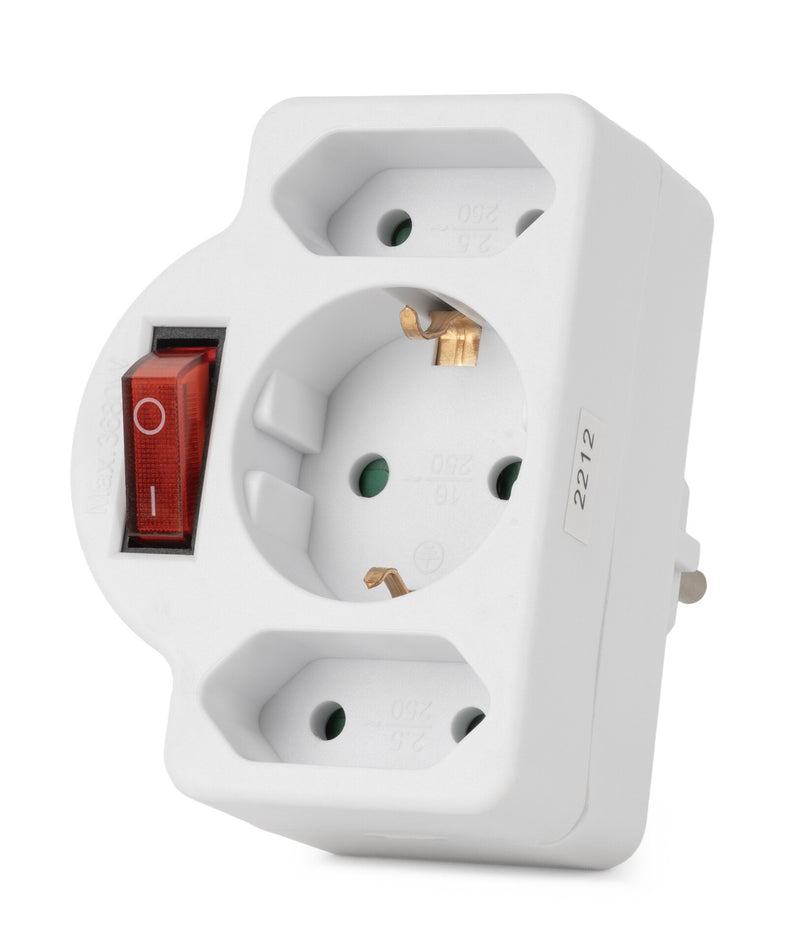 Entac EPAG-1EE2E-SW strømstik adapter Type F Type C (Europlug)+Type F Hvid