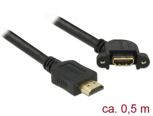 DeLOCK 85467 HDMI-kabel 0,5 m HDMI Type A (Standard) Sort