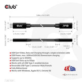 CLUB3D CAC-1531 USB-kabel 1 m USB C 2 x USB C 5 Gbit/sek. 60 W Sort