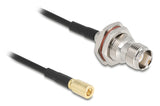 DeLOCK 90724 koaxial kabel RG-174 0,2 m TNC SMB Sort, Guld, Sølv