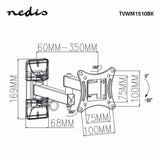 Nedis TVWM1510BK tv-beslag 68,6 cm (27") Sort