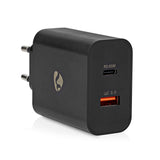 Nedis WCPD65W130BK oplader til mobil enhed Universel Sort Vekselstrøm Hurtig opladning Indendørs