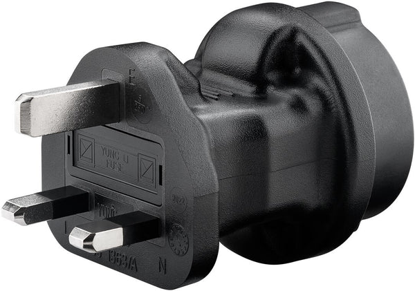 Goobay 95307 strømstik adapter Type F Type G (UK) Sort