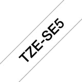 Brother TZE-SE5 etiketbånd Sort på hvid TZ/TZe