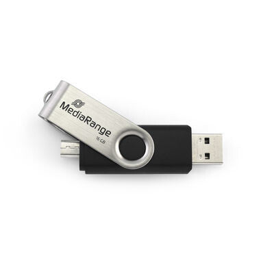 MediaRange MR932-2 USB-nøgle 32 GB USB Type-A / Micro-USB 2.0 Sort, Sølv