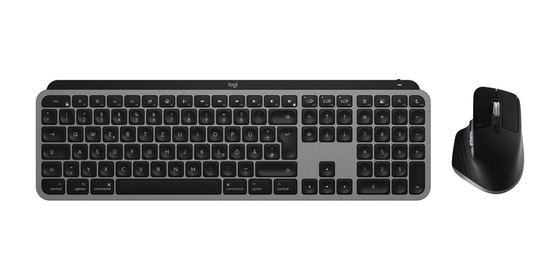 Logitech MX Keys S Combo for Mac tastatur Mus inkluderet Hjemme/kontor Bluetooth QWERTZ Tysk Grå
