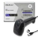 Qoltec 50868 stregkodelæser Håndholdt stregkodelæser 1D/2D Laser Sort