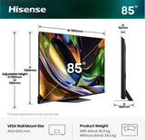 Hisense 85UR8DS TV 2,16 m (85") 4K Ultra HD Smart TV Wi-Fi Sort, Grå