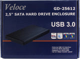 Inter-Tech Veloce GD-25612 Sort 2.5" USB-drevet