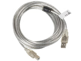 Lanberg CA-USBA-12CC-0050-TR USB-kabel USB 2.0 5 m USB B 0,48 Gbit/sek. Transparent